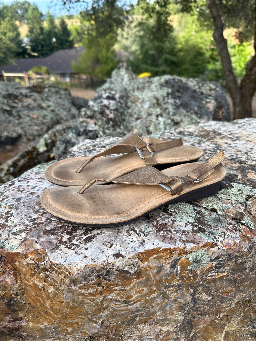 Naturalizer Tan Slingback Thong Sandals